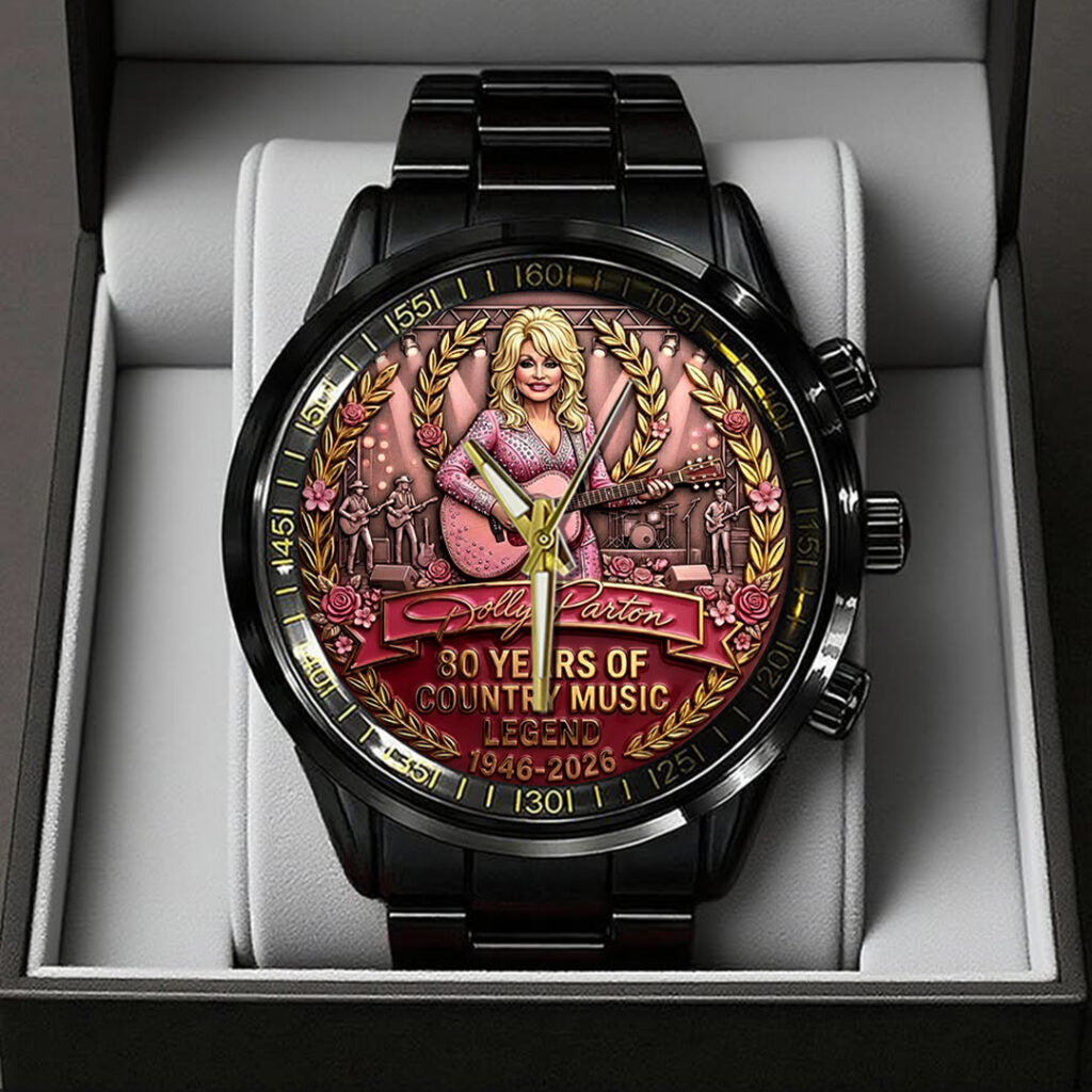 Dolly Parton 80th Anniversary Black Stainless Steel Watch - TANTN20588