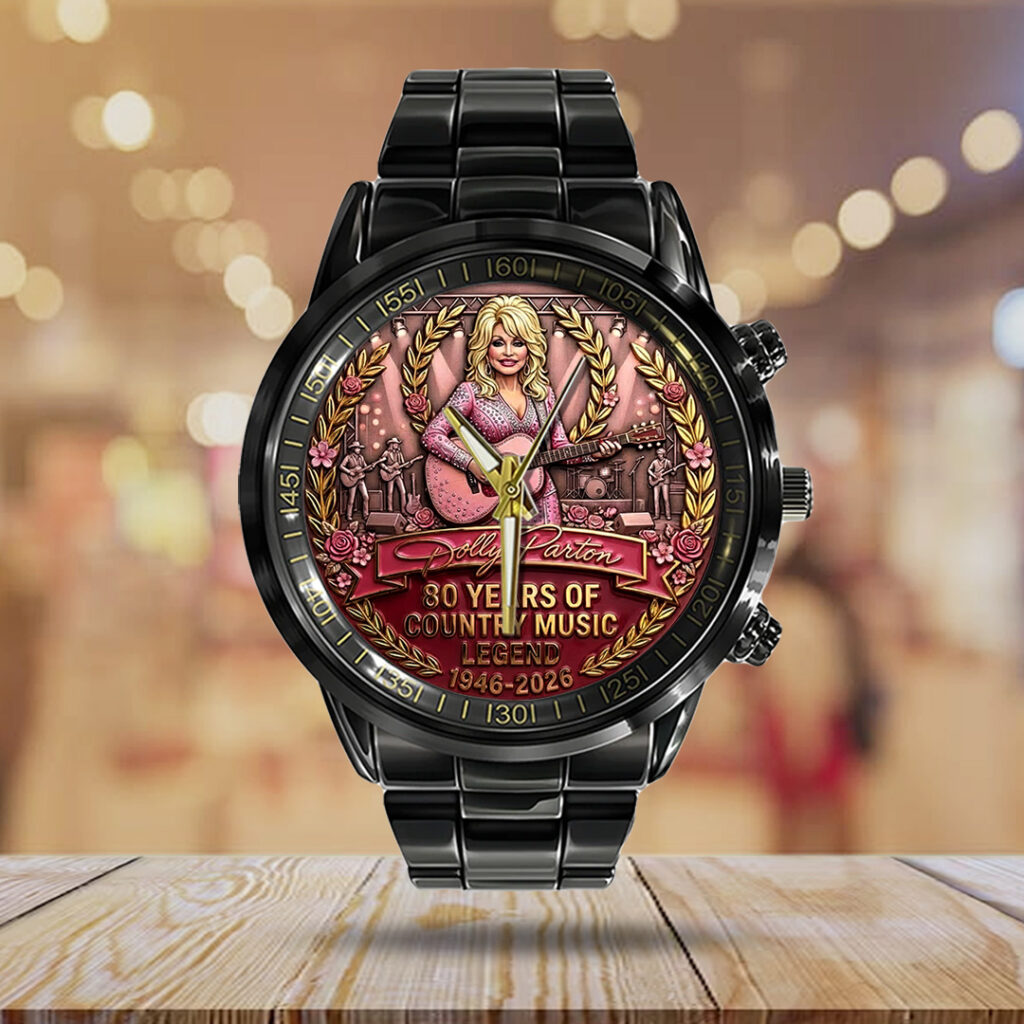 Dolly Parton 80th Anniversary Black Stainless Steel Watch - TANTN20588