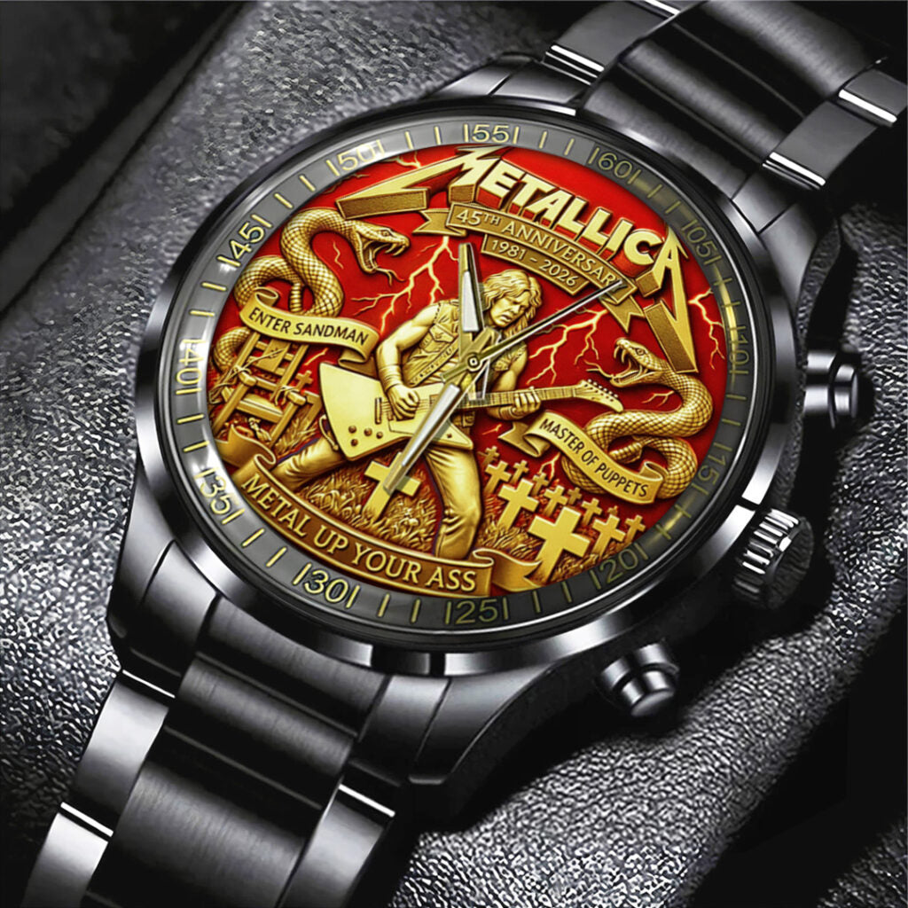 Metallica 45th Anniversary 2026 Black Stainless Steel Watch - TANTN20648