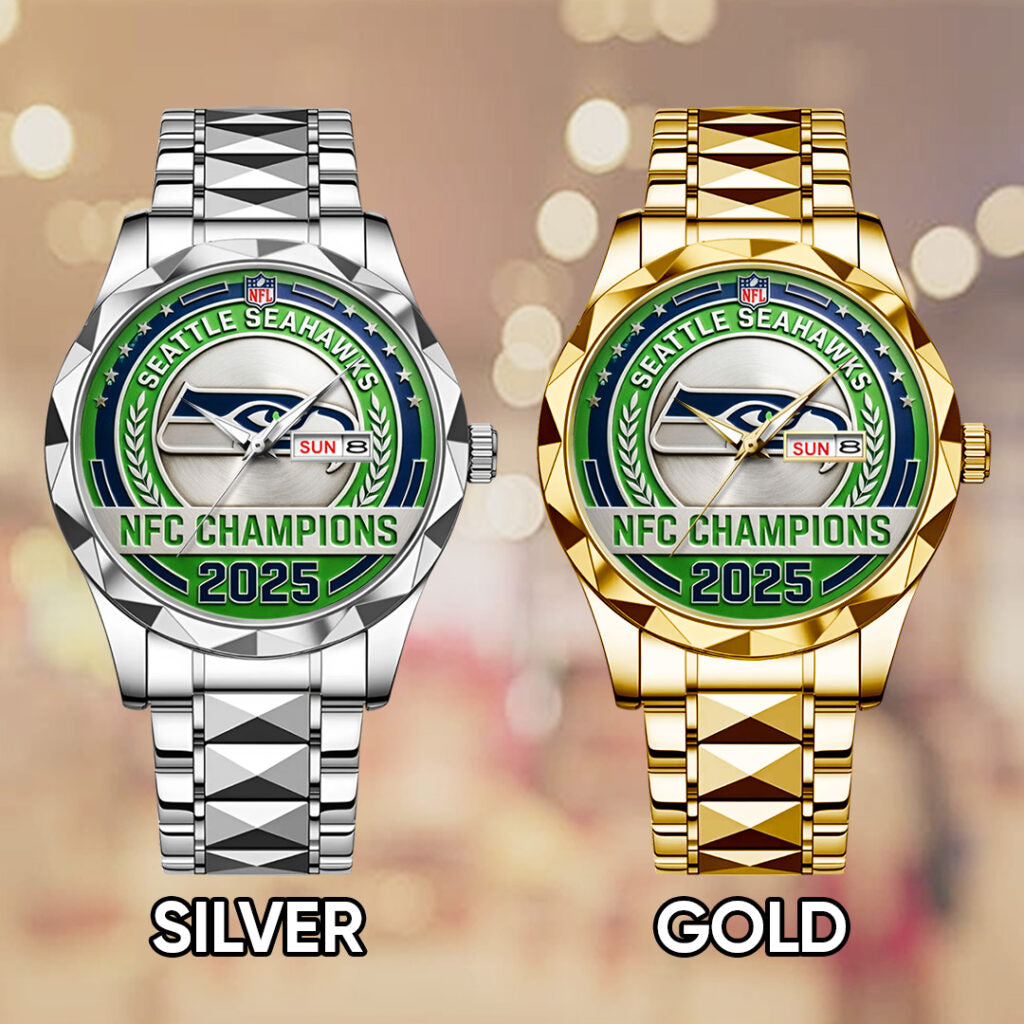 Seattle Seahawks 2025 NFC Champions Alloy Luxury Quartz Watch - TANTN20678