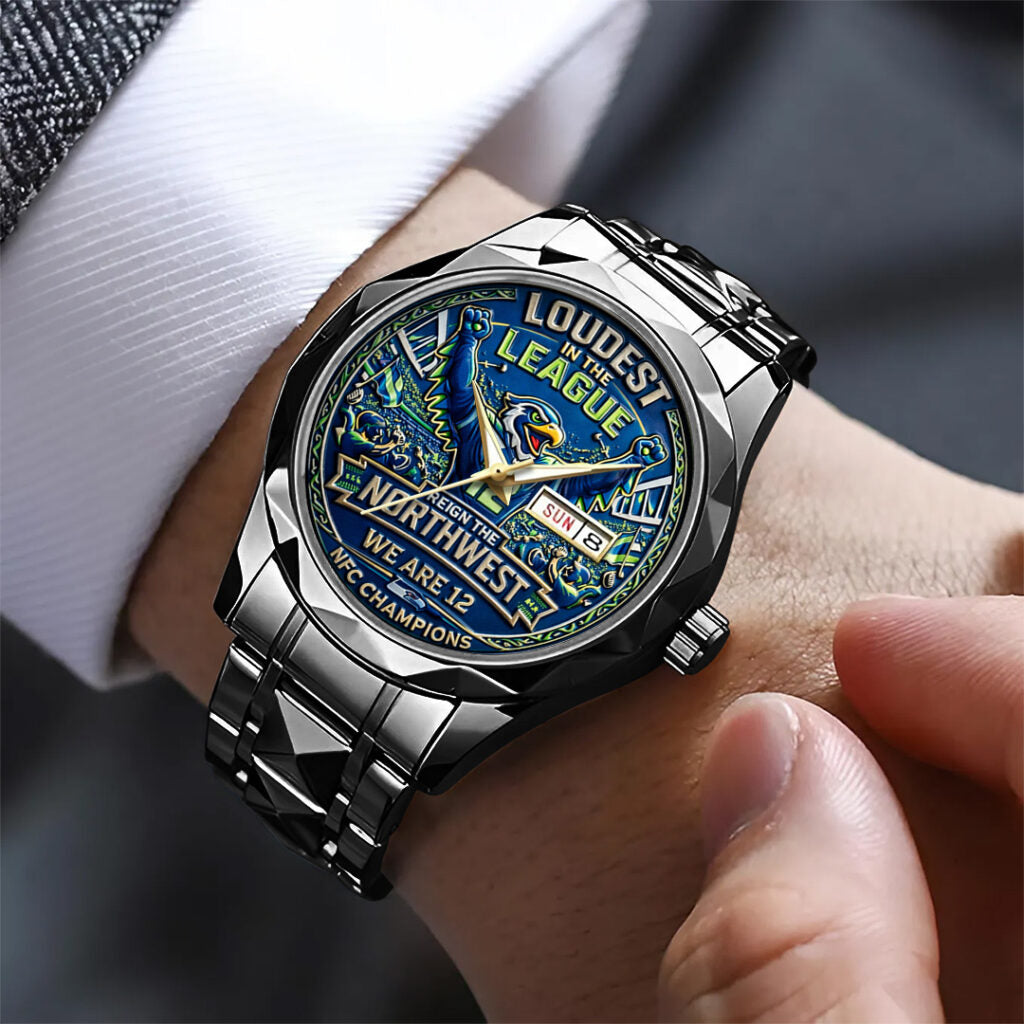 Seattle Seahawks 2025 NFC Champions Alloy Luxury Quartz Watch - TANTN20714