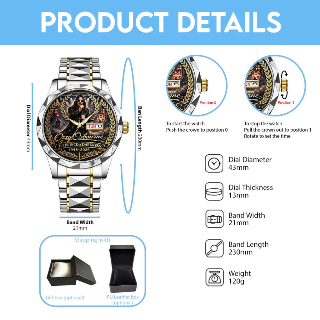 Ozzy Osbourne Alloy Luxury Quartz Watch - TANTN20715