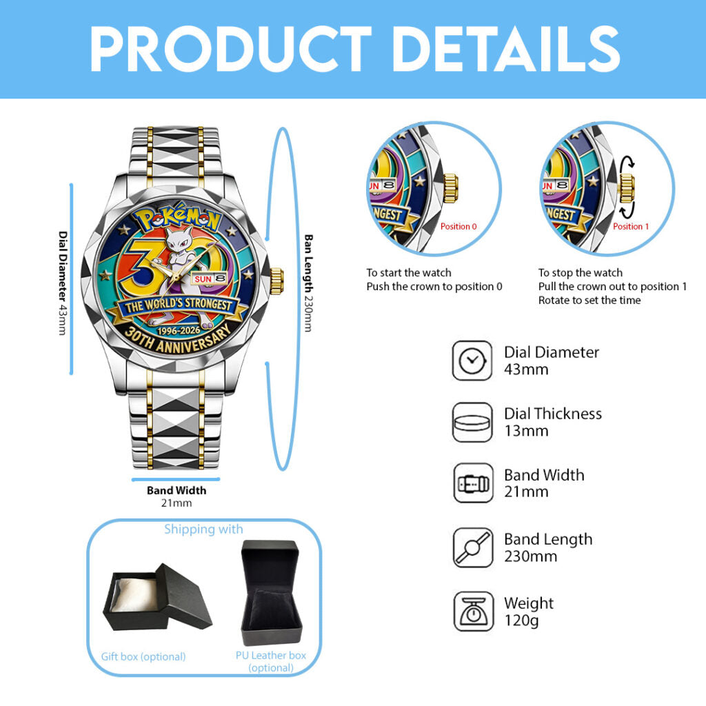 Pokemon 30th Anniversary 2026 Alloy Luxury Quartz Watch - TANTN20826