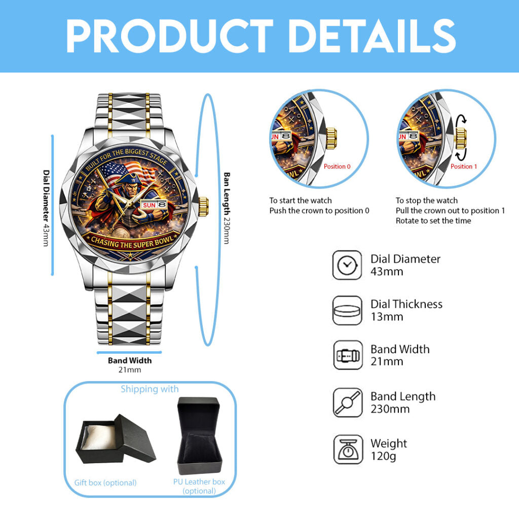 New England Patriots Alloy Luxury Quartz Watch - TANTN20832