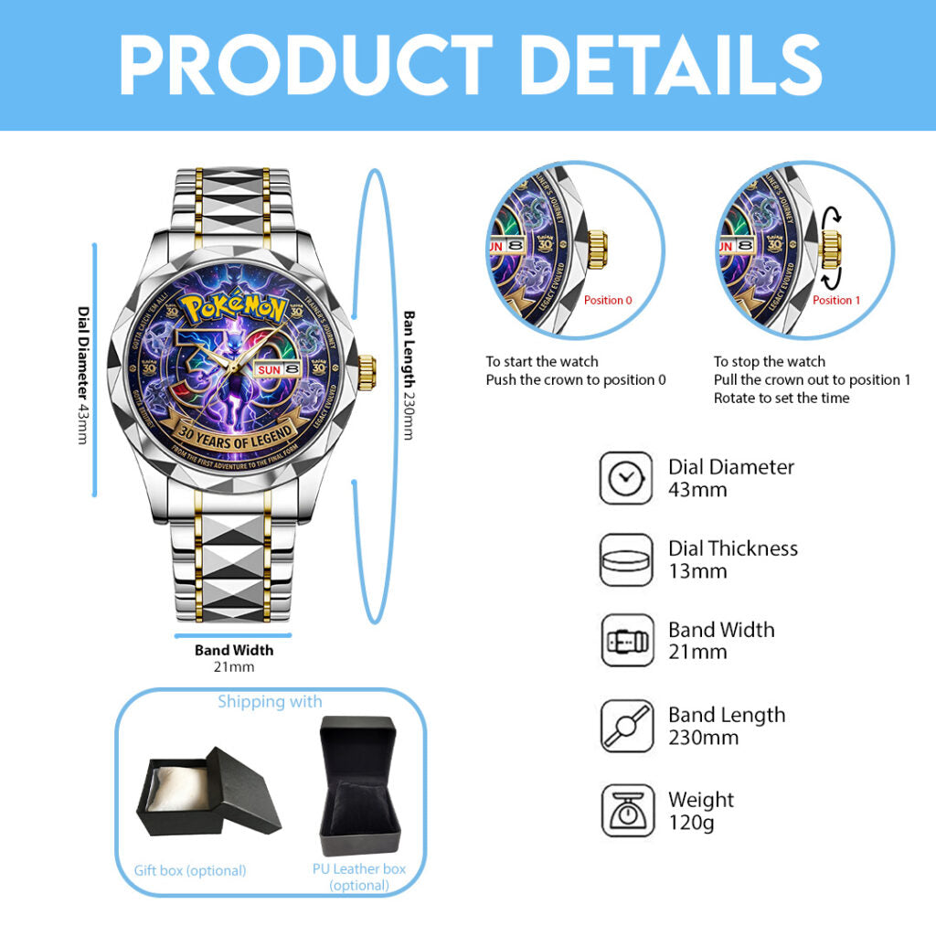 Pokemon 30th Anniversary 2026 Alloy Luxury Quartz Watch - TANTN20867