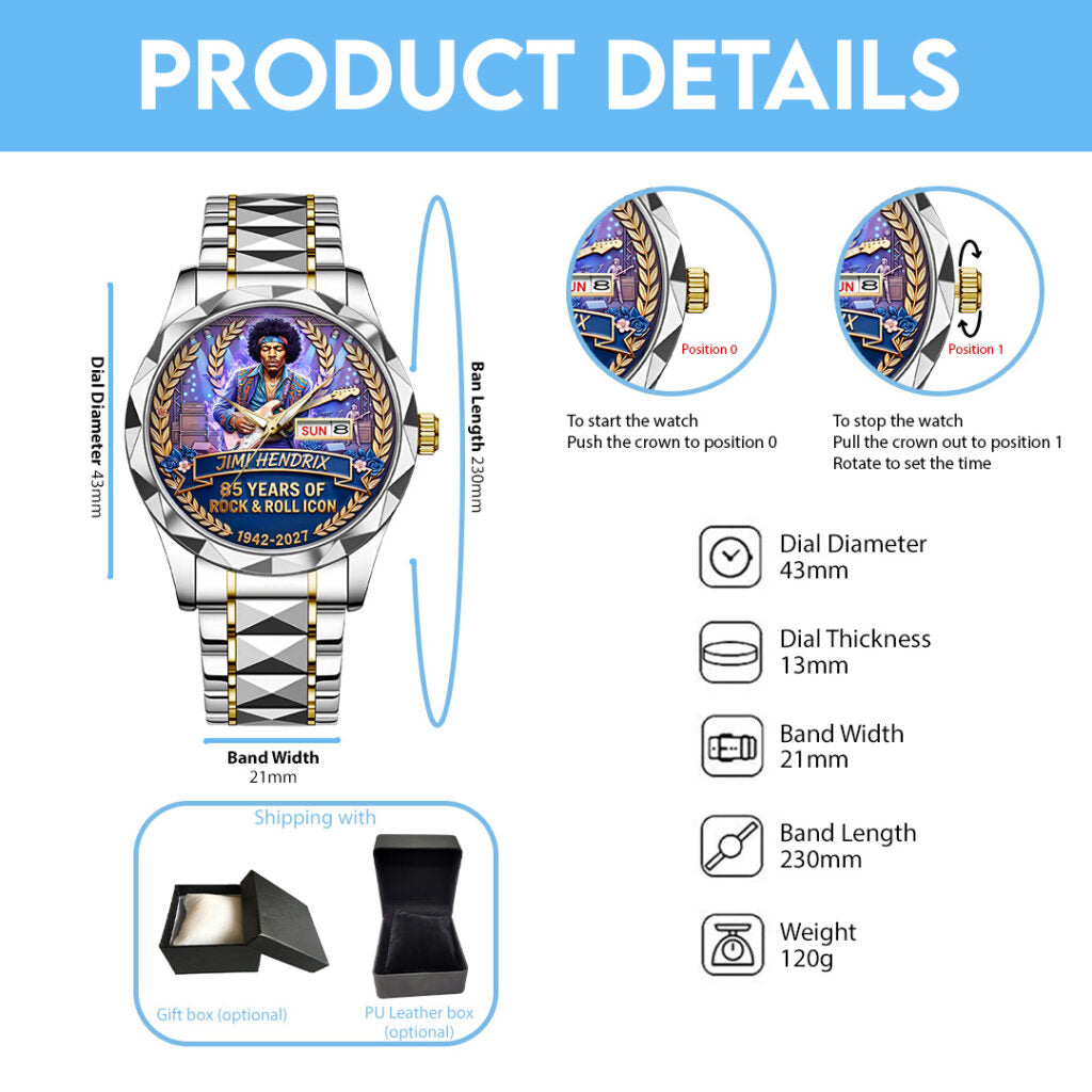Jimi Hendrix 85th Anniversary 2027 Alloy Luxury Quartz Watch - TANTN20880