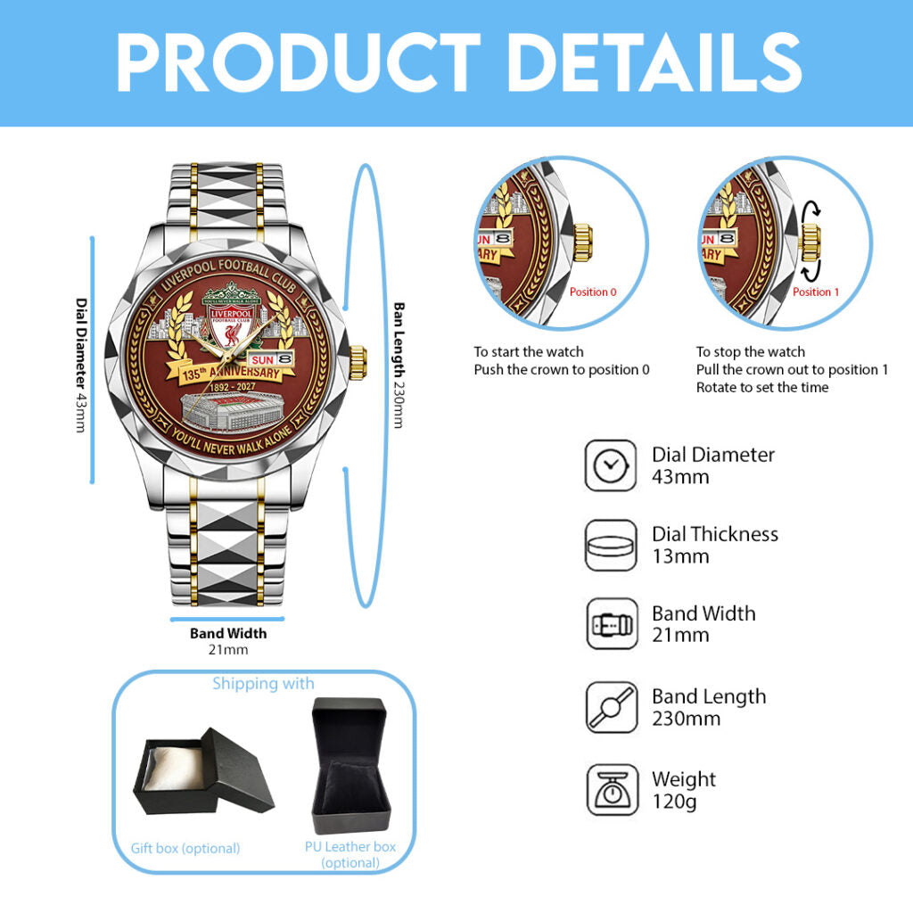 Liverpool FC 135th Anniversary 2027 Alloy Luxury Quartz Watch - TANTN20886