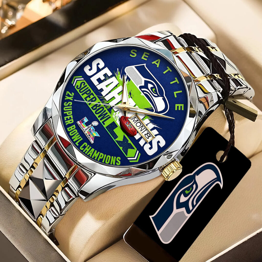 Seattle Seahawks 2025 Super Bowl LX Champions Alloy Luxury Quartz Watch - TANTN21008