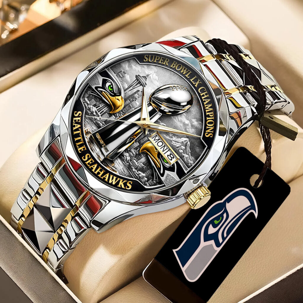 Seattle Seahawks 2025 Super Bowl LX Champions Alloy Luxury Quartz Watch - TANTN21015