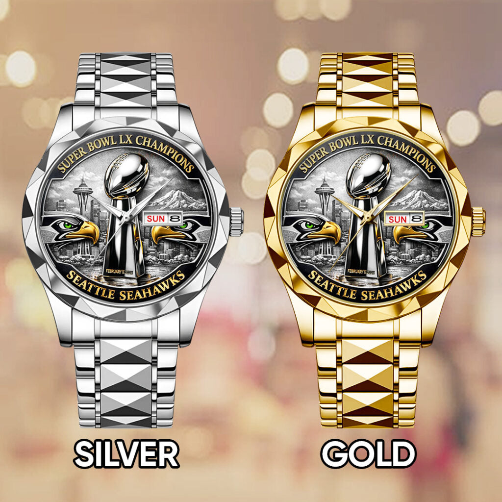 Seattle Seahawks 2025 Super Bowl LX Champions Alloy Luxury Quartz Watch - TANTN21015