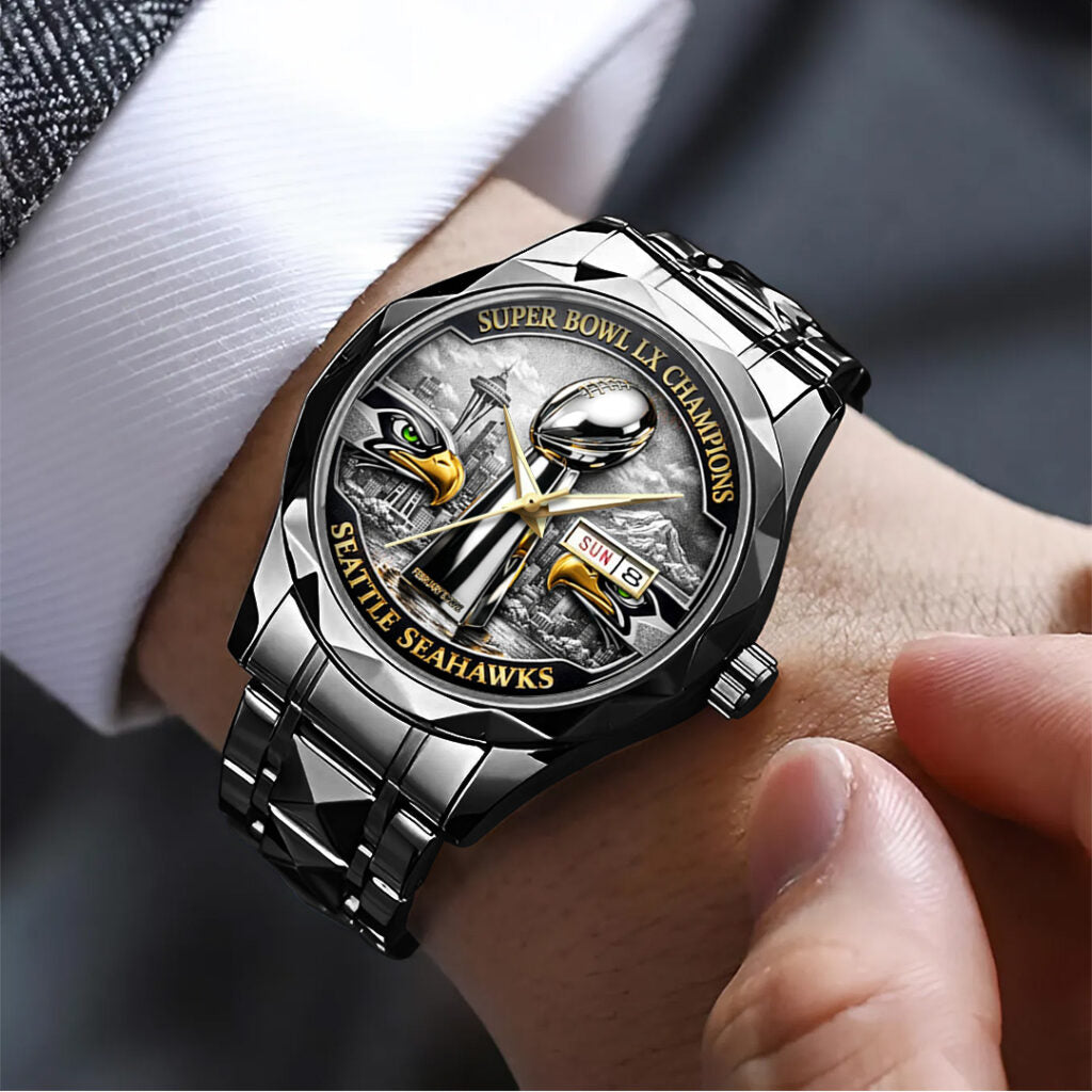 Seattle Seahawks 2025 Super Bowl LX Champions Alloy Luxury Quartz Watch - TANTN21015