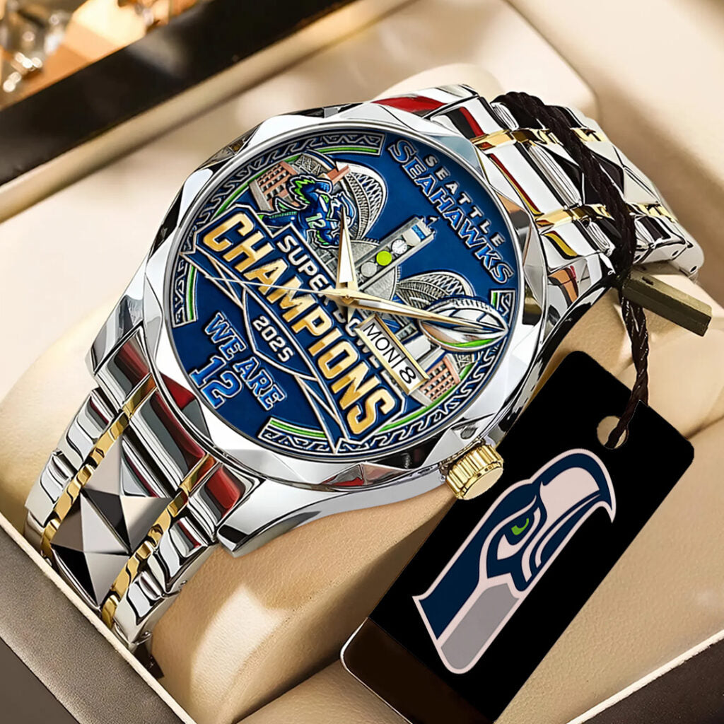 Seattle Seahawks 2025 Super Bowl LX Champions Alloy Luxury Quartz Watch - TANTN21016