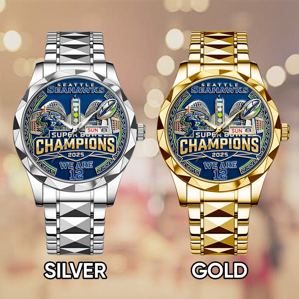 Seattle Seahawks 2025 Super Bowl LX Champions Alloy Luxury Quartz Watch - TANTN21016