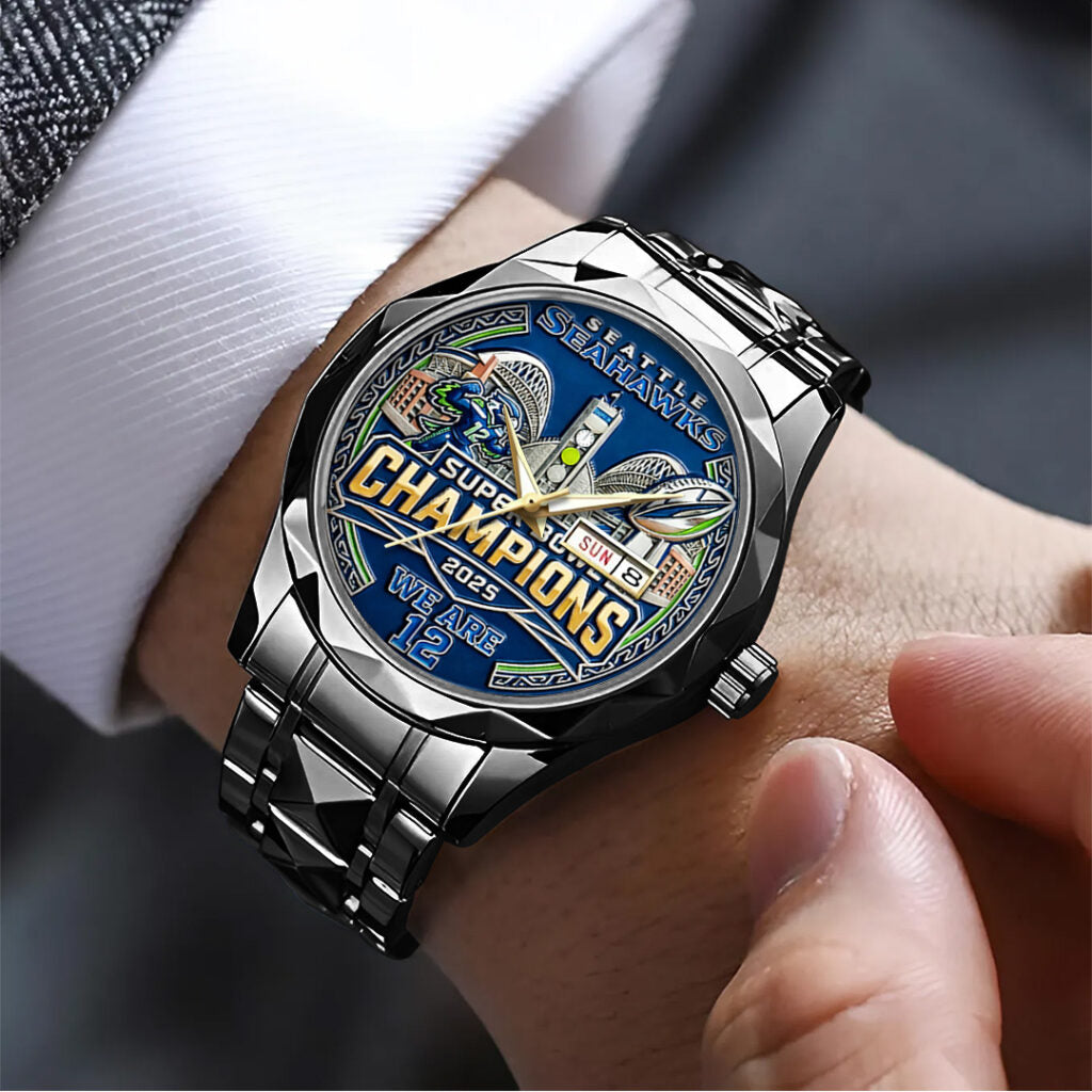 Seattle Seahawks 2025 Super Bowl LX Champions Alloy Luxury Quartz Watch - TANTN21016