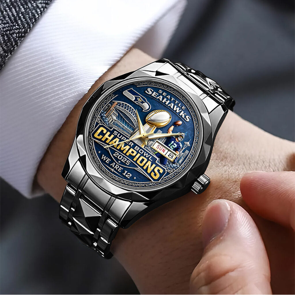 Seattle Seahawks 2025 Super Bowl LX Champions Alloy Luxury Quartz Watch - TANTN21017