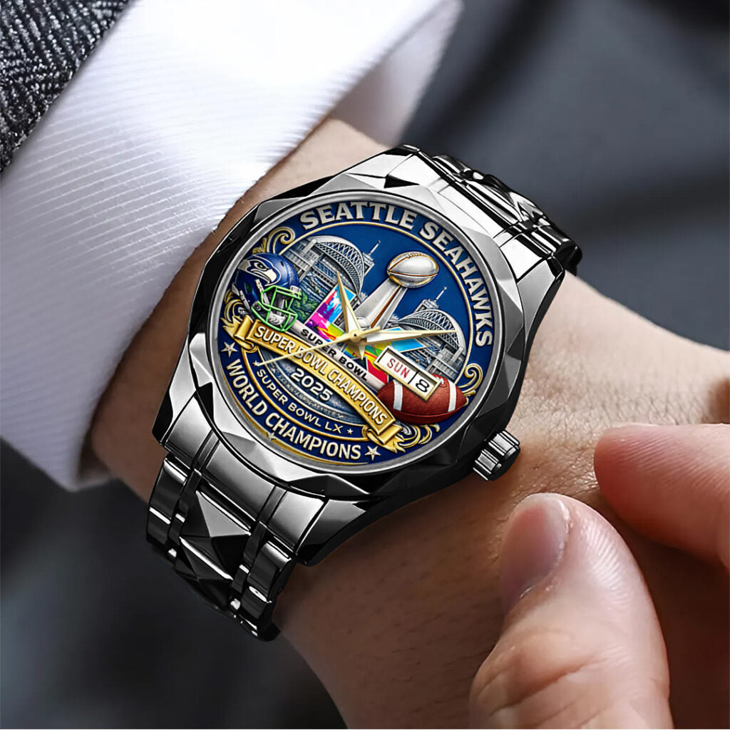 Seattle Seahawks 2025 Super Bowl LX Champions Alloy Luxury Quartz Watch - TANTN21018