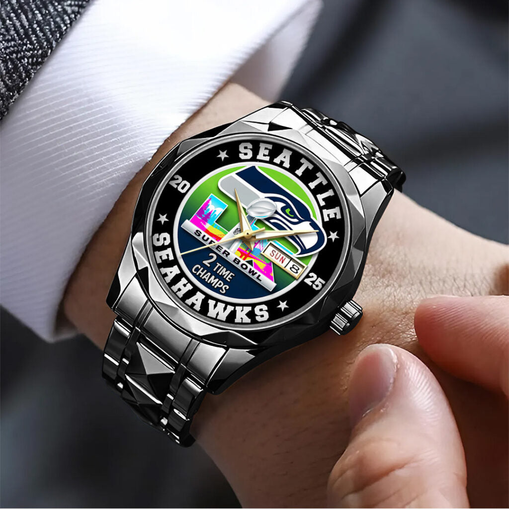 Seattle Seahawks 2025 Super Bowl LX Champions Alloy Luxury Quartz Watch - TANTN21038