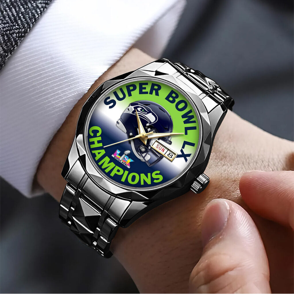 Seattle Seahawks 2025 Super Bowl LX Champions Alloy Luxury Quartz Watch - TANTN21152