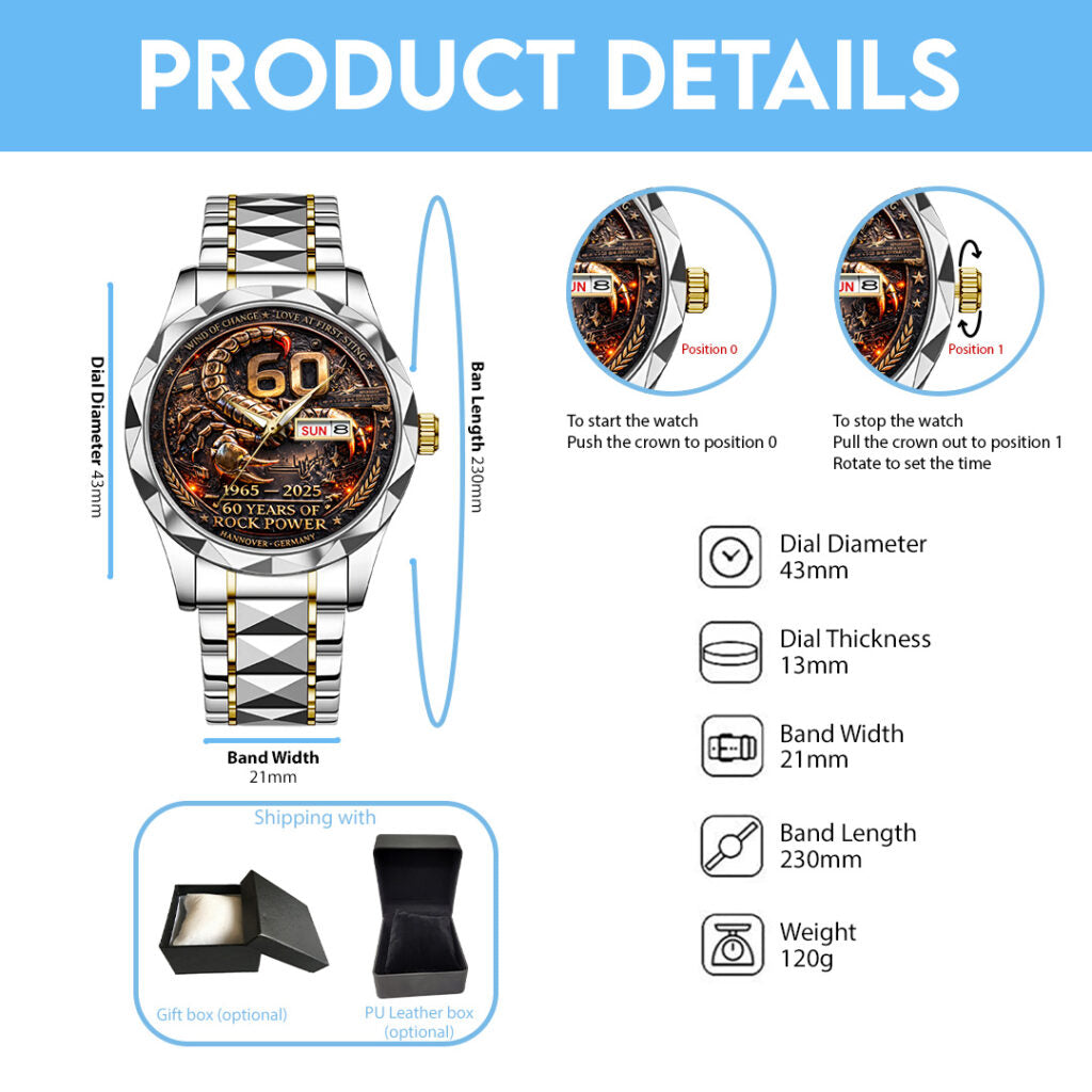 Scorpions 60th Anniversary Alloy Luxury Quartz Watch - TANTN21290