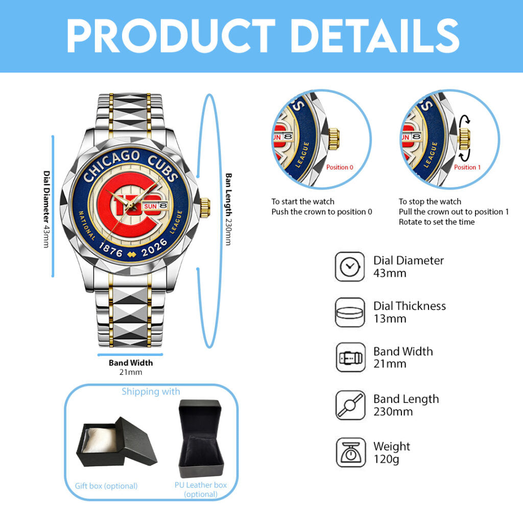 Chicago Cubs 150th Anniversary Alloy Luxury Quartz Watch - TANTN21330
