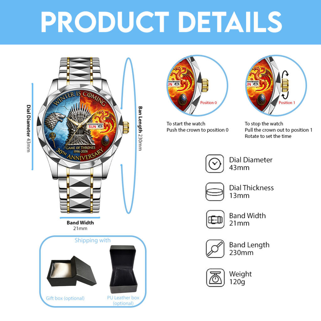 Game of Thrones 30th Anniversary 2026 Alloy Luxury Quartz Watch - TANTN21334