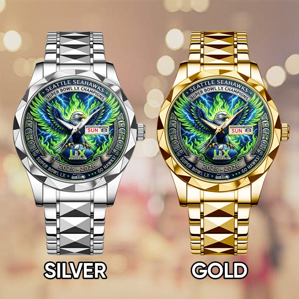 Seattle Seahawks 2025 Super Bowl LX Champions Alloy Luxury Quartz Watch - TANTN21339