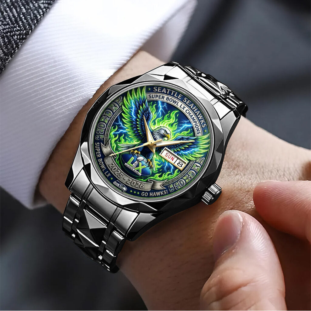 Seattle Seahawks 2025 Super Bowl LX Champions Alloy Luxury Quartz Watch - TANTN21339