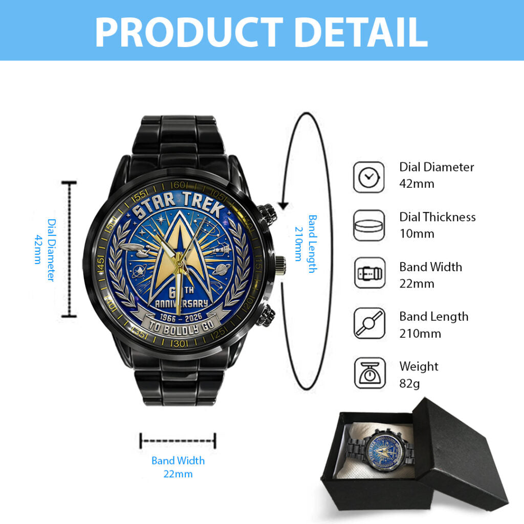 Star Trek 60th Anniversary 2026 Black Stainless Steel Watch - TANTN21385