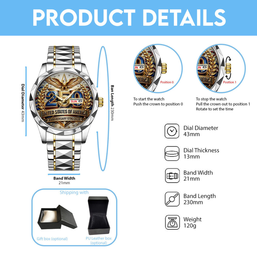 America250 Alloy Luxury Quartz Watch - TANTN21409