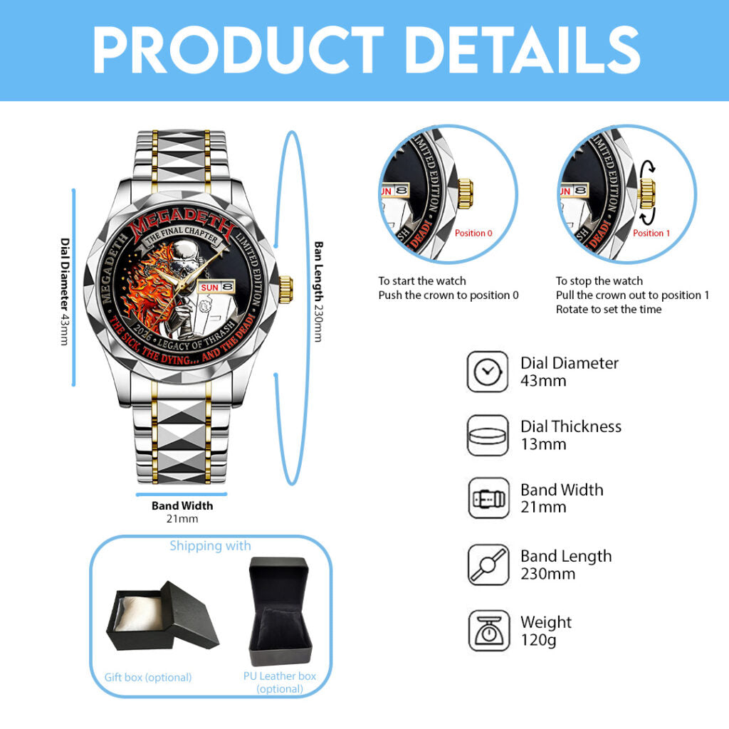 Megadeth Alloy Luxury Quartz Watch - TANTN21457