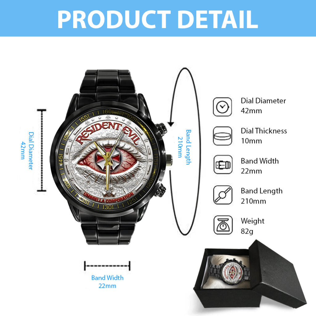 Resident Evil Black Stainless Steel Watch - TANTN21739