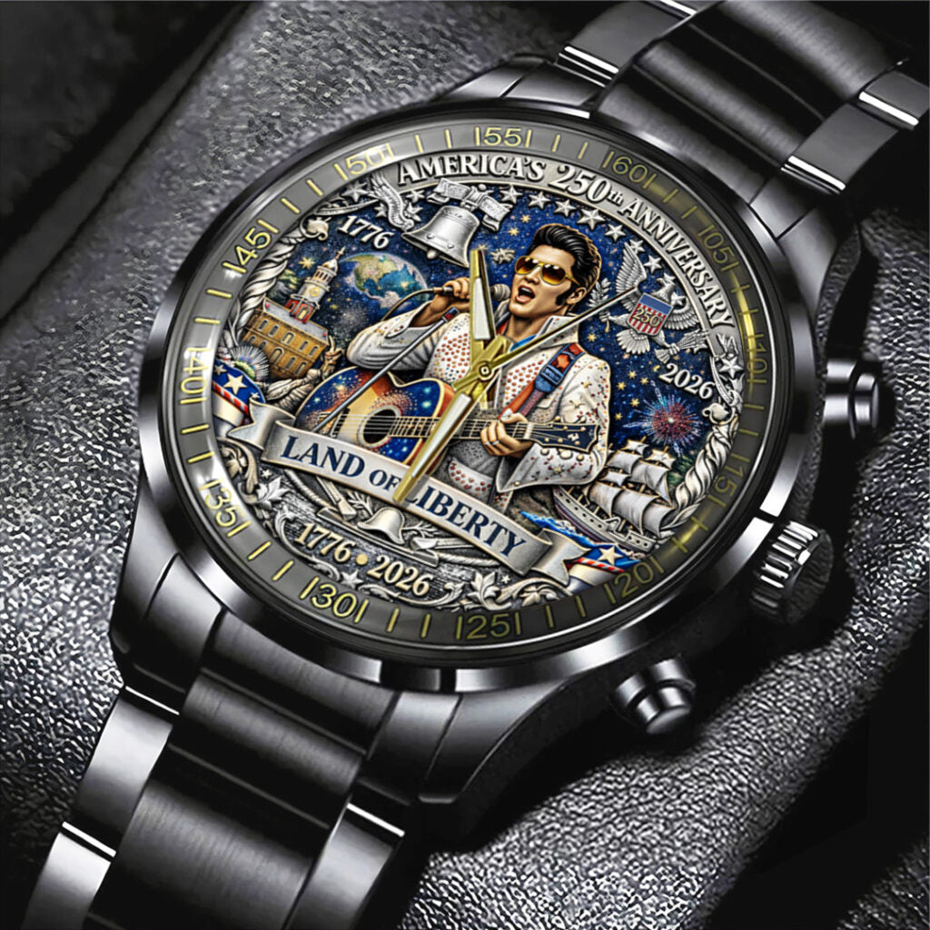 America250 x Elvis Presley Black Stainless Steel Watch - TANTN21746