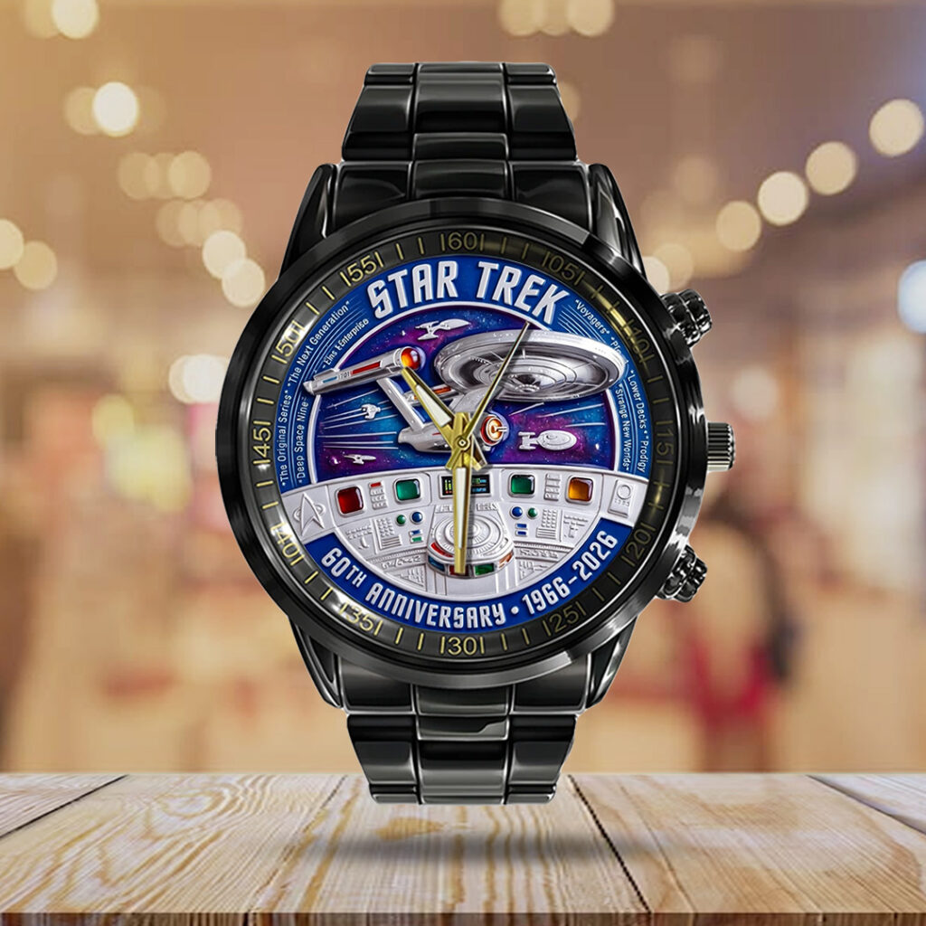 Star Trek 60th Anniversary Black Stainless Steel Watch - TANTN22044