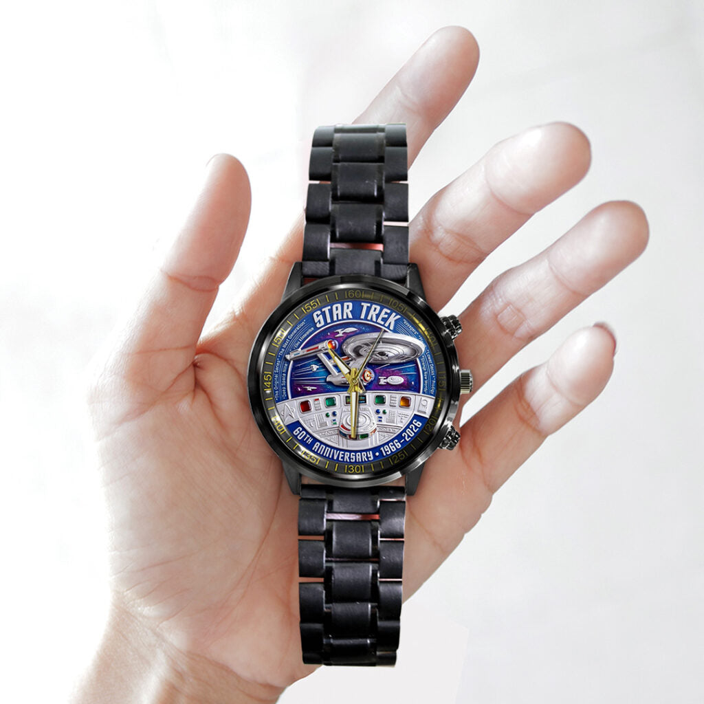 Star Trek 60th Anniversary Black Stainless Steel Watch - TANTN22044