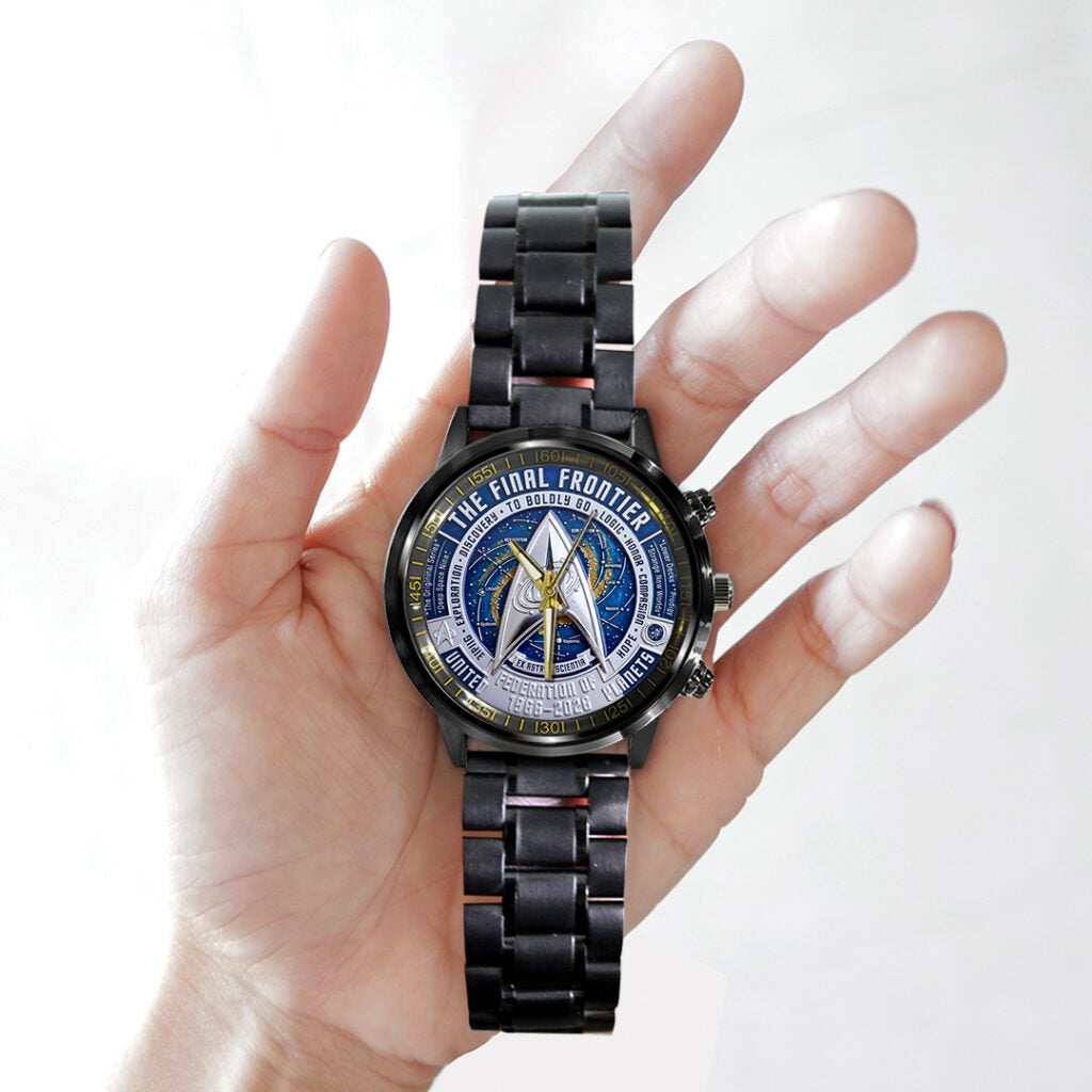 Star Trek 60th Anniversary Black Stainless Steel Watch - TANTN22047