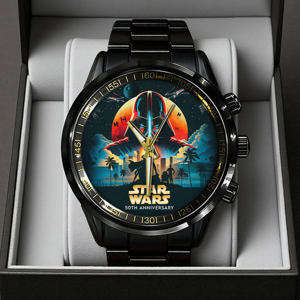 Star Wars 50th Anniversary Black Stainless Steel Watch - TANTN22499