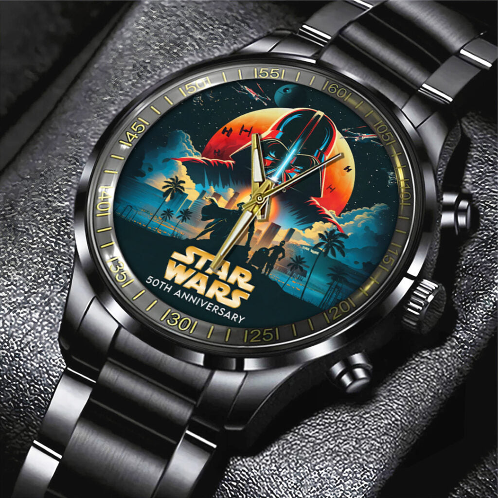 Star Wars 50th Anniversary Black Stainless Steel Watch - TANTN22499