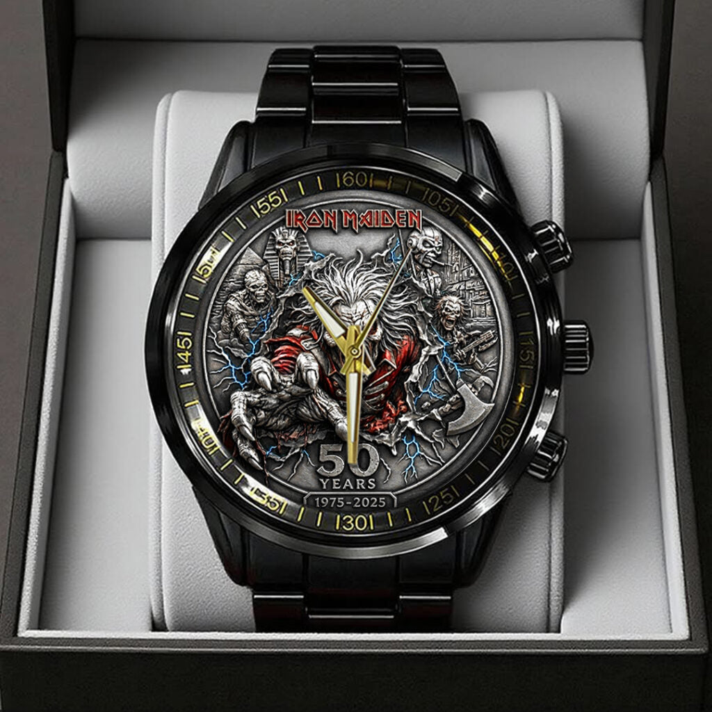 Iron Maiden 50th Anniversary Black Stainless Steel Watch - TANTN22857