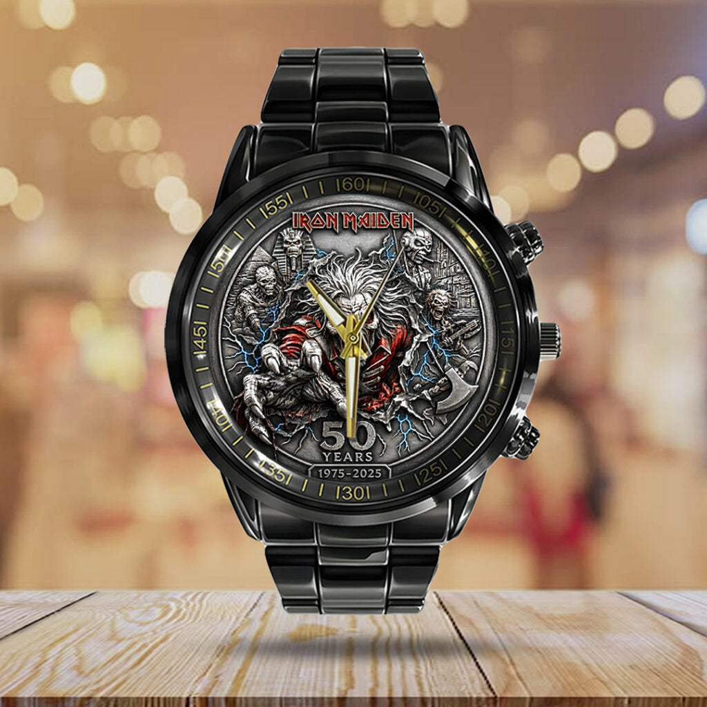 Iron Maiden 50th Anniversary Black Stainless Steel Watch - TANTN22857