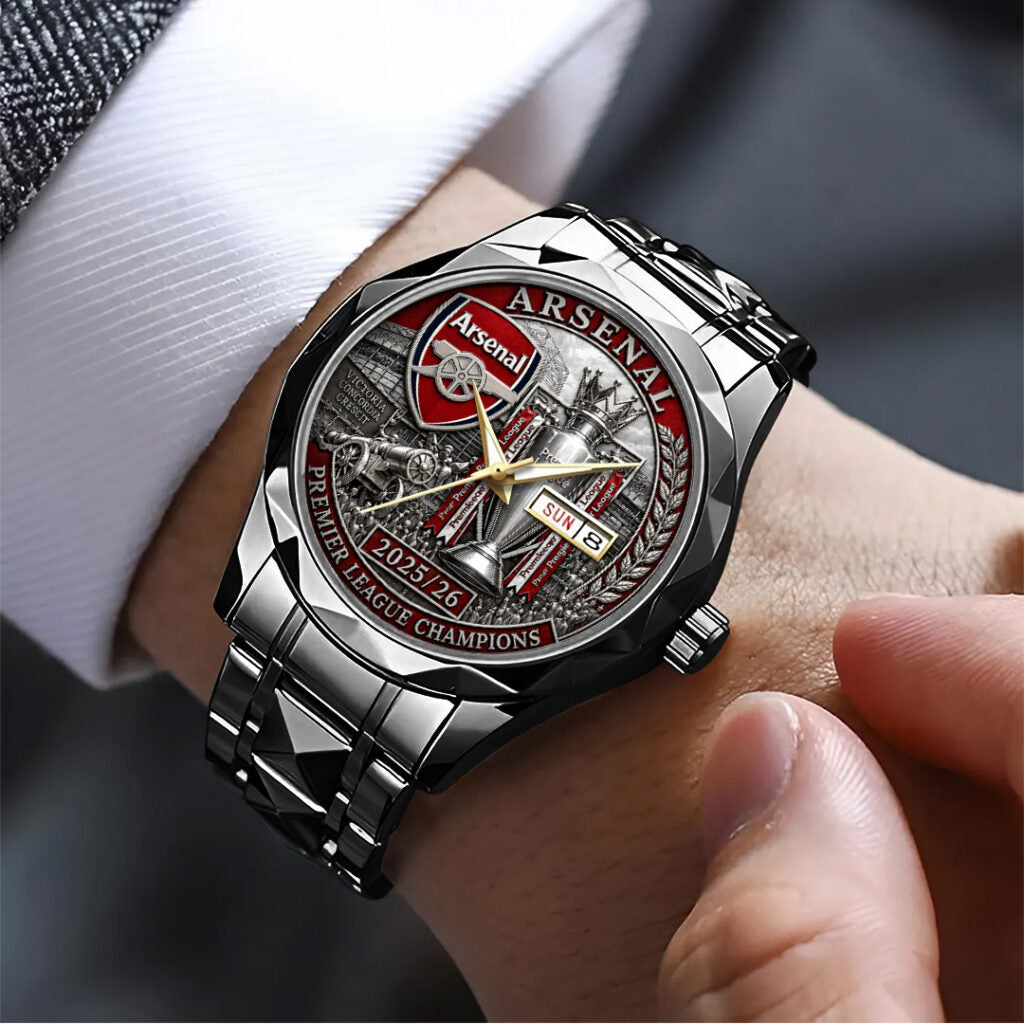 Arsenal FC Premier League Champions 25/26 Alloy Luxury Quartz Watch - TANTN23116
