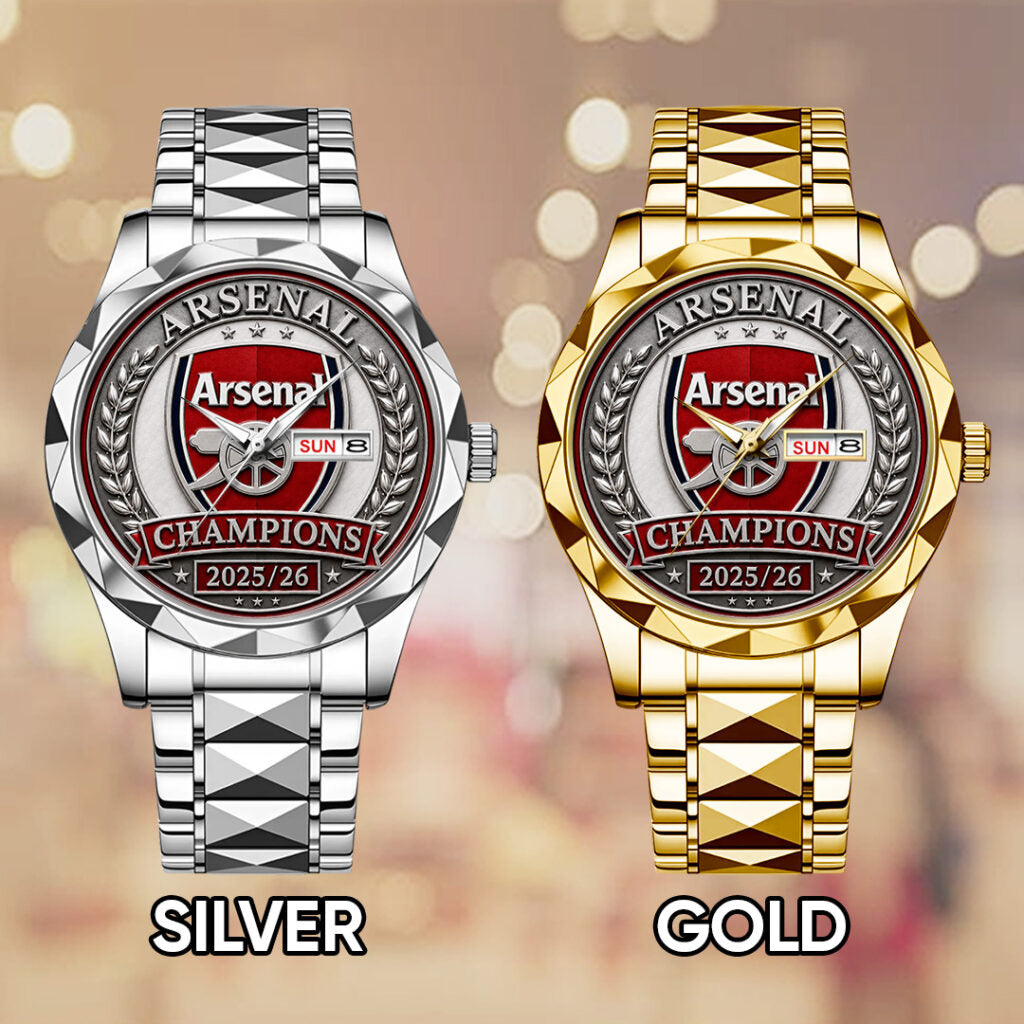 Arsenal FC Premier League Champions 25/26 Alloy Luxury Quartz Watch - TANTN23117