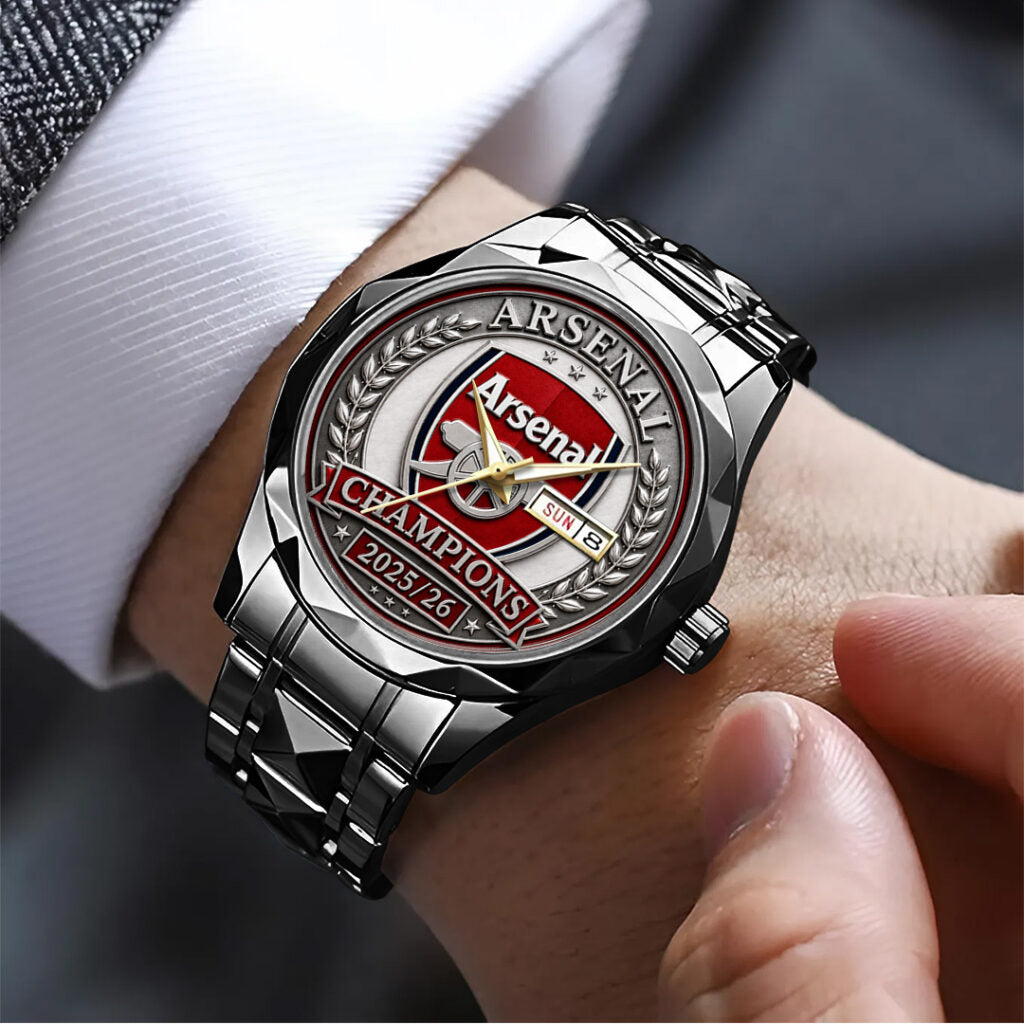 Arsenal FC Premier League Champions 25/26 Alloy Luxury Quartz Watch - TANTN23117