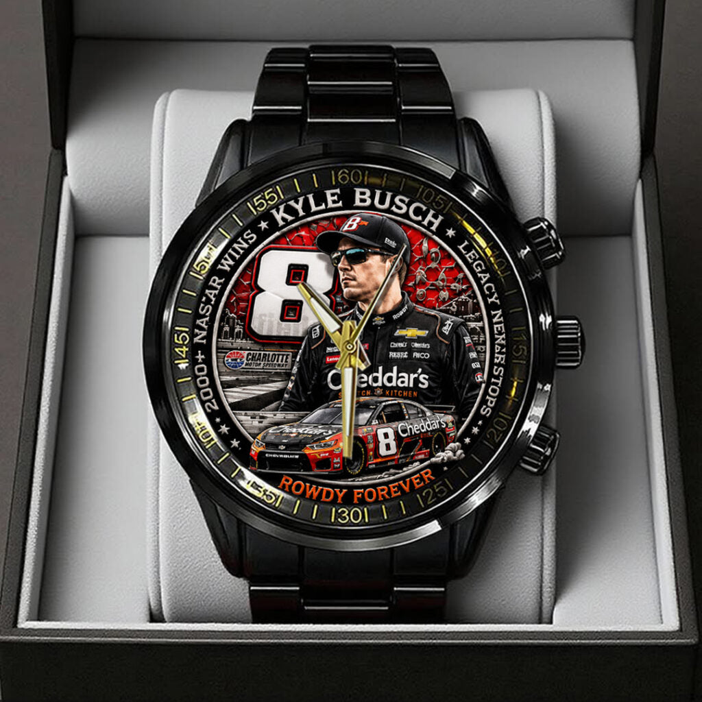 Kyle Busch Black Stainless Steel Watch - TANTN23203