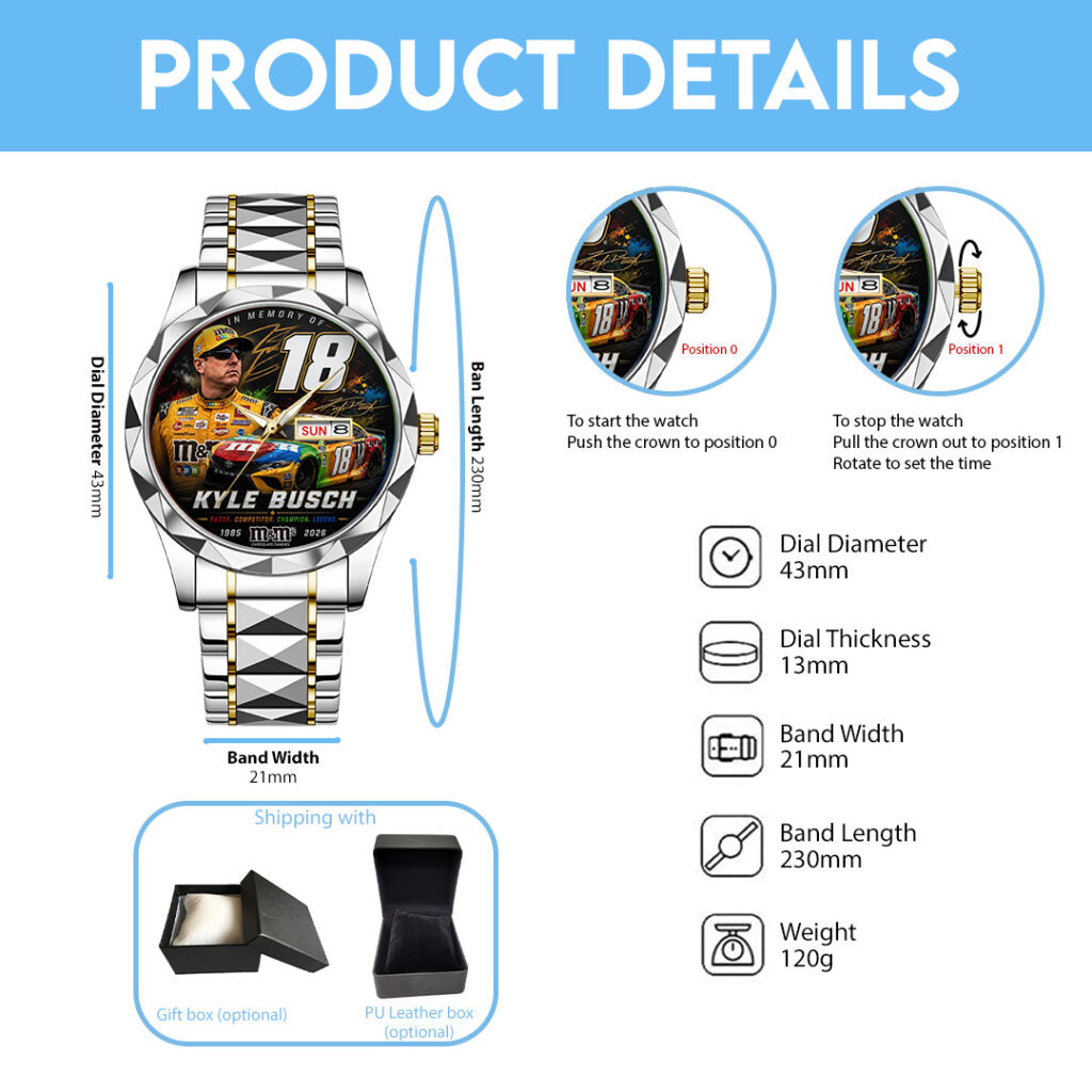 Kyle Busch Alloy Luxury Quartz Watch - TANTN23206