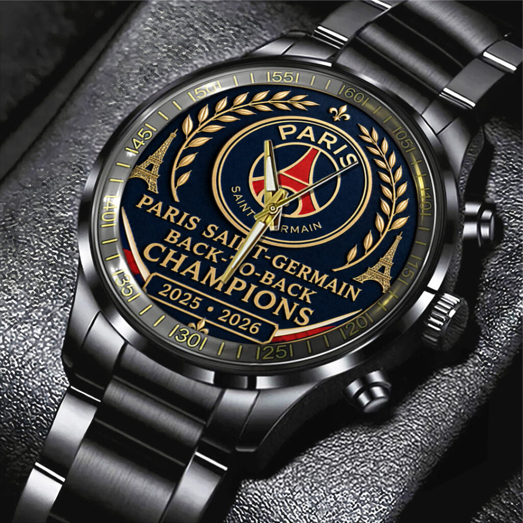 Paris Saint-Germain Champions of Europe 25/26 Black Stainless Steel Watch - TANTN23298