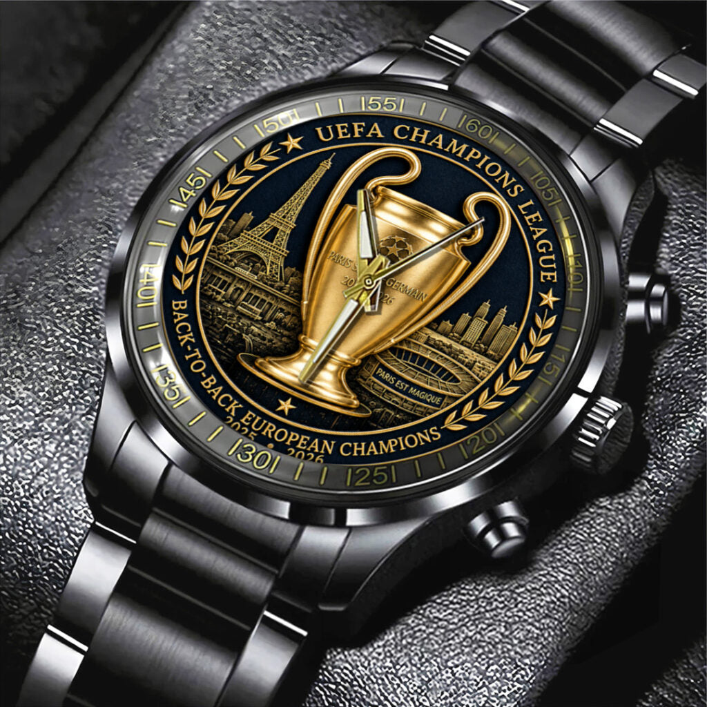 Paris Saint-Germain Champions of Europe 25/26 Black Stainless Steel Watch - TANTN23300