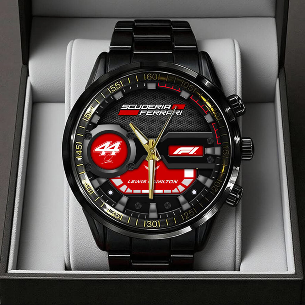 Scuderia Ferrari x Lewis Hamilton Black Stainless Steel Watch - TANTN23692