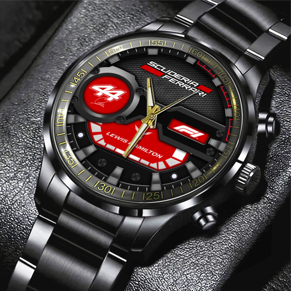 Scuderia Ferrari x Lewis Hamilton Black Stainless Steel Watch - TANTN23692