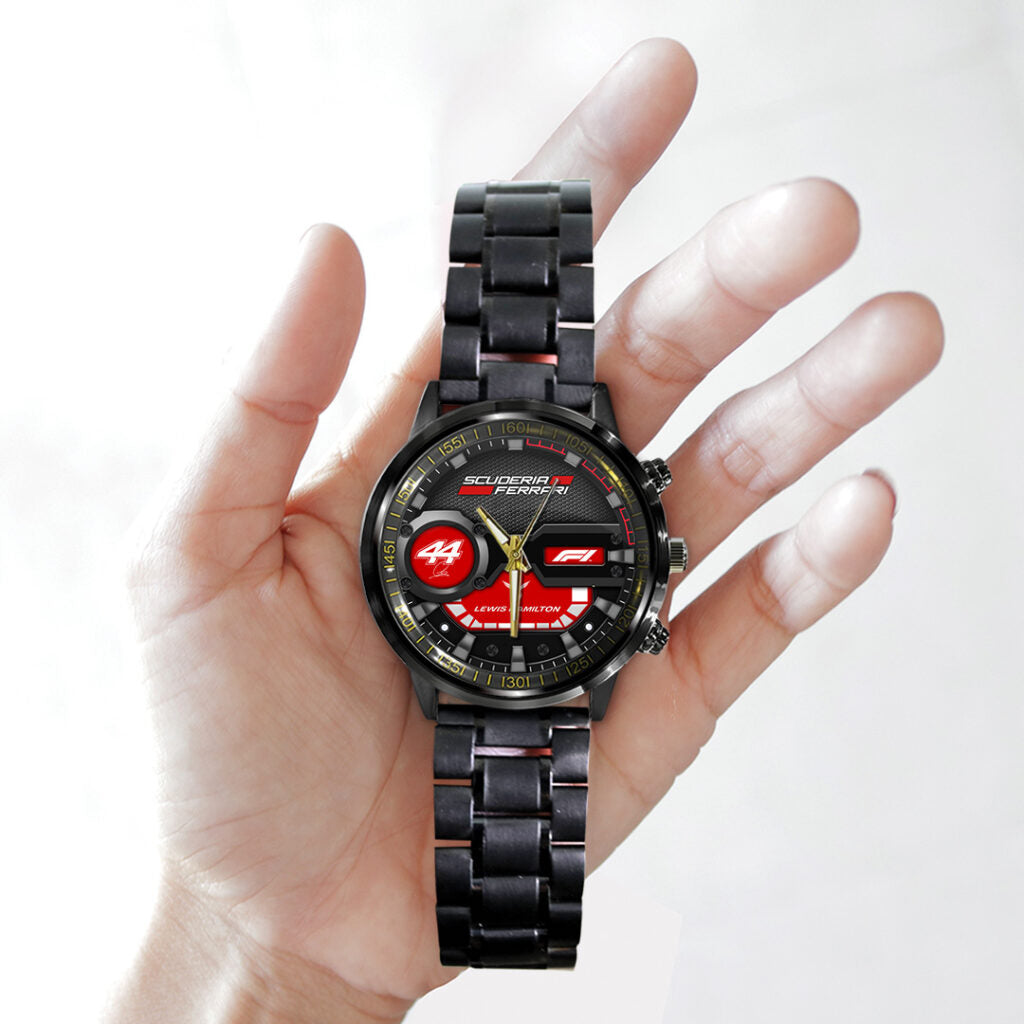 Scuderia Ferrari x Lewis Hamilton Black Stainless Steel Watch - TANTN23692