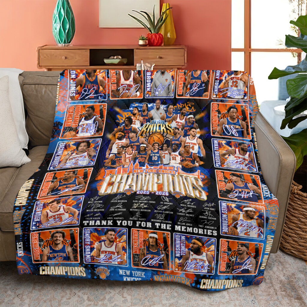 New York Knicks NBA Finals Champions 2026 Quilt Blanket - TANTN23762